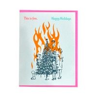 This is Fine Happy Holidays Christmas Card