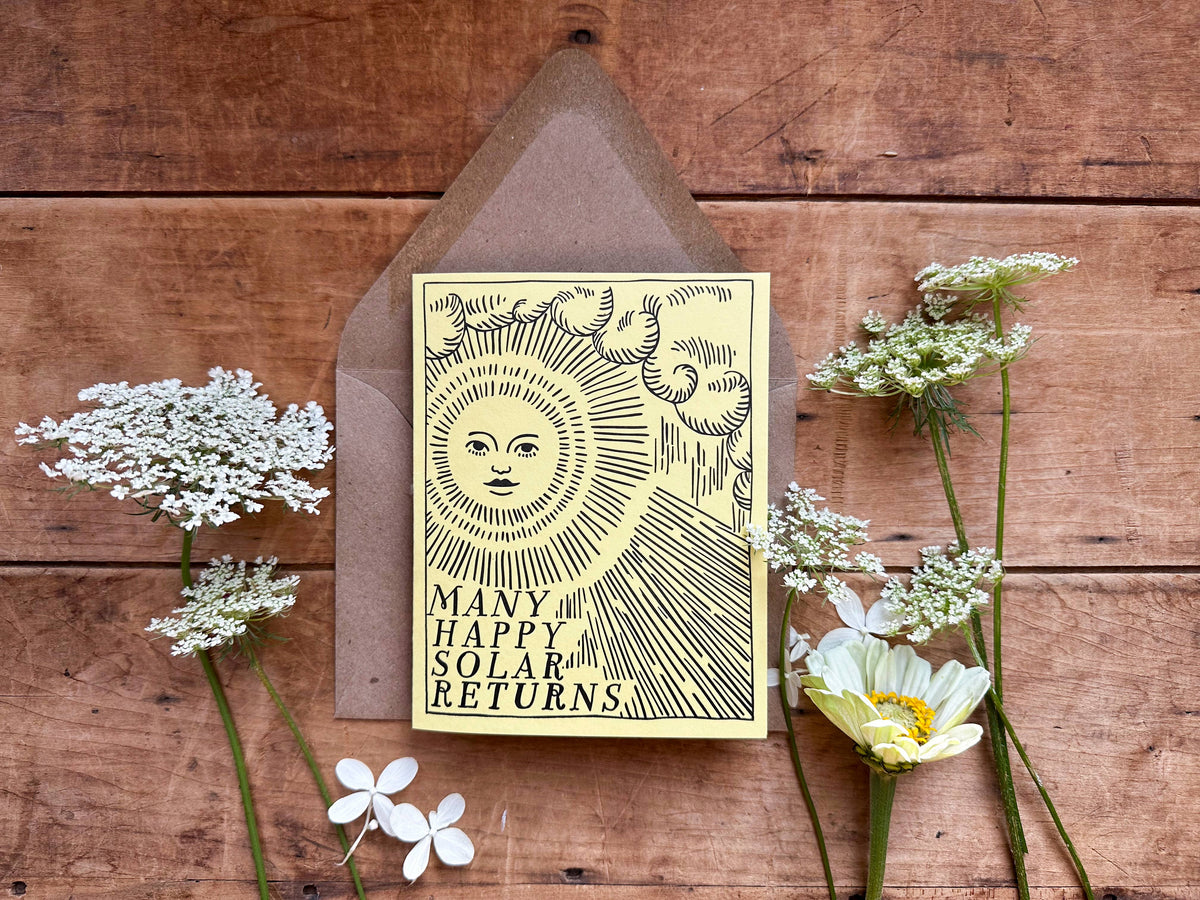 Birthday Solar Return Letterpress Sunshine Card