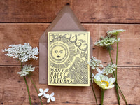 Birthday Solar Return Letterpress Sunshine Card