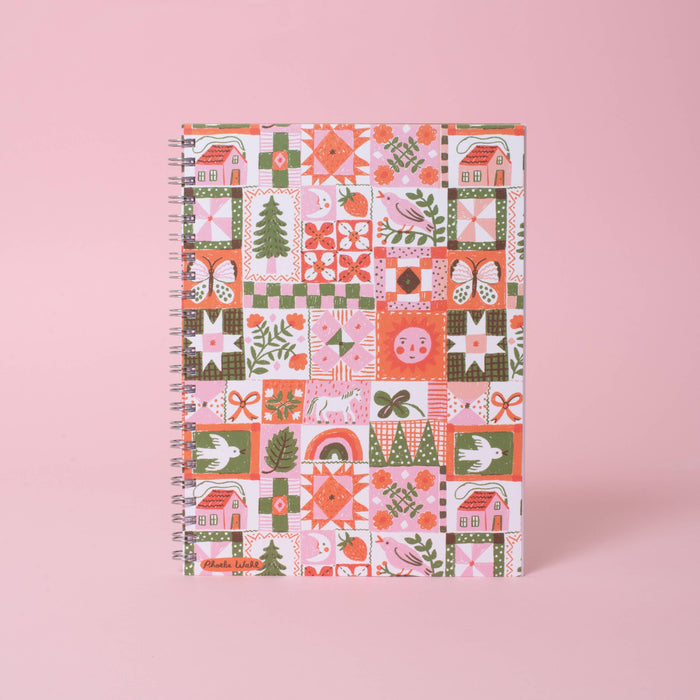 Folk Quilt 6x8" Spiral Notebook Blank