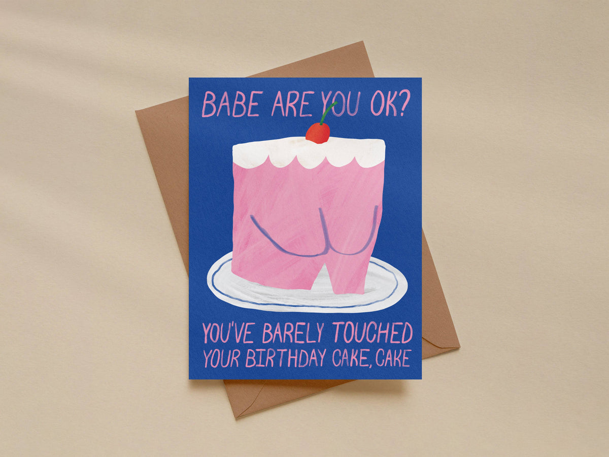 Funny Butt Birthday Cake Card, Cheeky Greeting