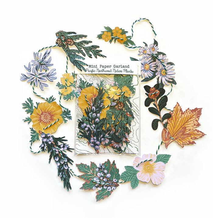 Pacific Northwest Native Plants Mini Paper Garland 