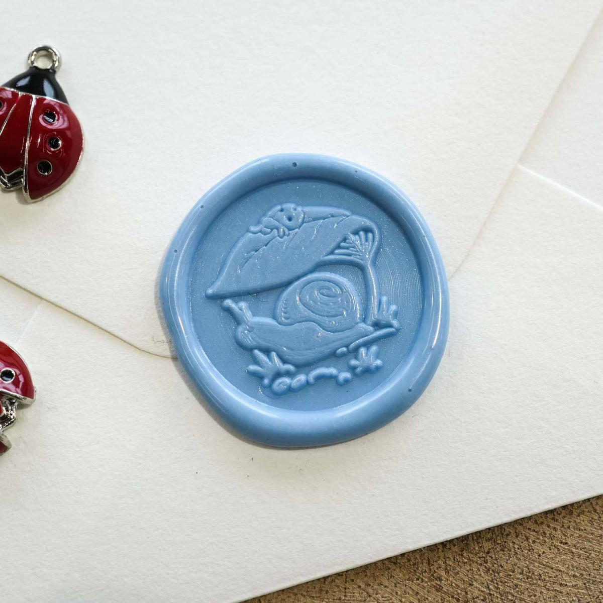 Snail & Ladybug wax seal stamp, wax seal kit or stamp head