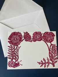 Poppy Envelope and Postcard Stationery Set of 3