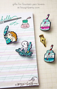 Fountain Pen Nib Enamel Pin — Writer Gift — Hard Enamel Pin