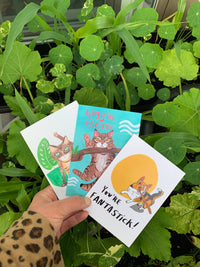 You're FantaSTICK! Corgi - happy dog A6 Greeting Card