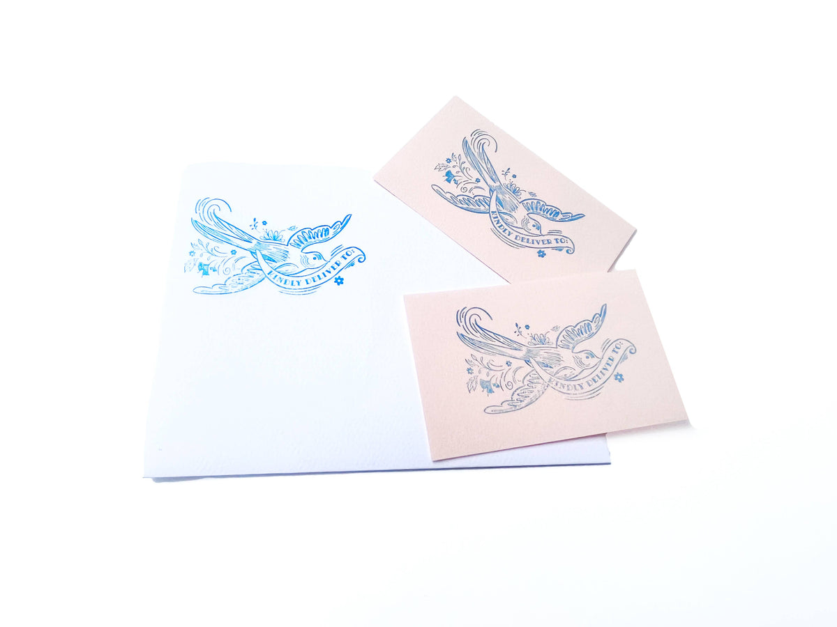 Kindly deliver dove rubber stamp snail mail lover pen pal