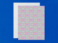 Double Heart Double Throb Pattern Blank Pattern Card