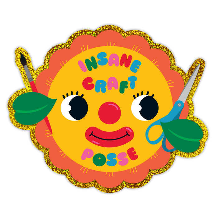 Insane Craft Posse Flower Clown Holographic Glitter Sticker
