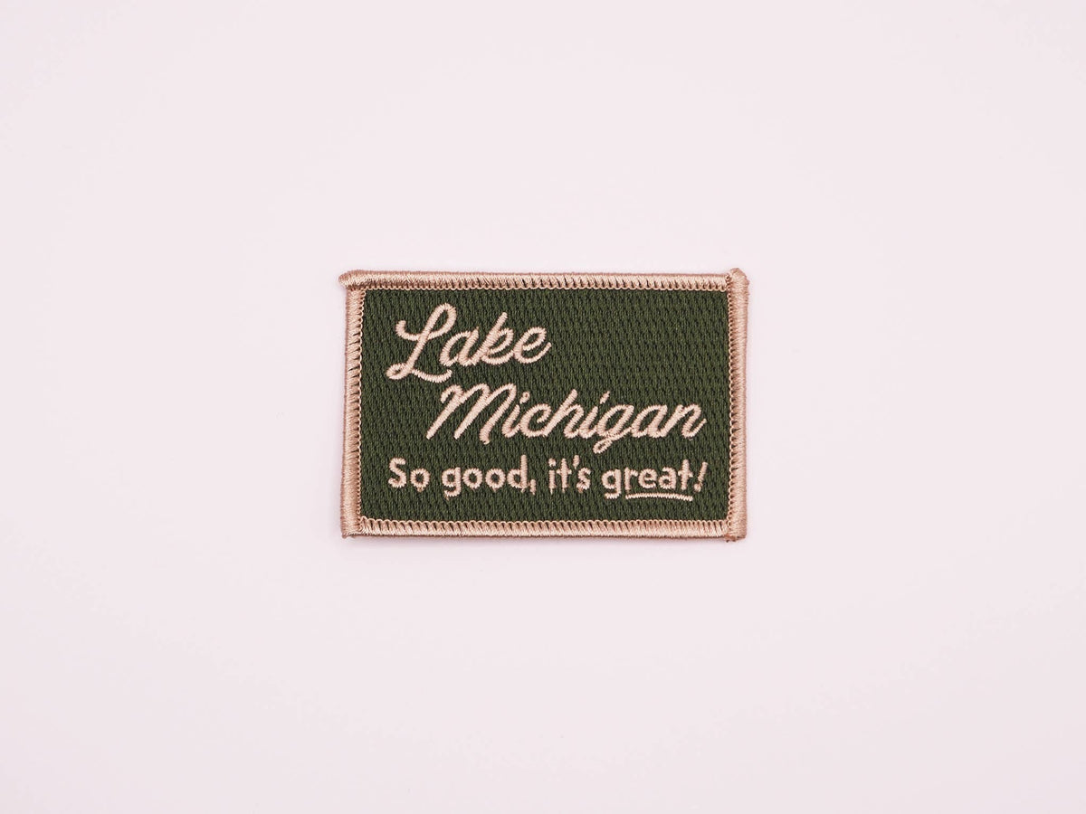 Lake Michigan Vintage Style Embroidered Iron On Patch