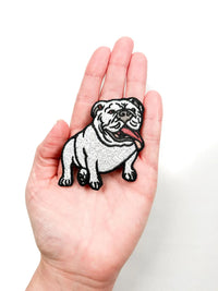 Bulldog Embroidered Iron On Patch Dog Patch Pet Lover Mascot