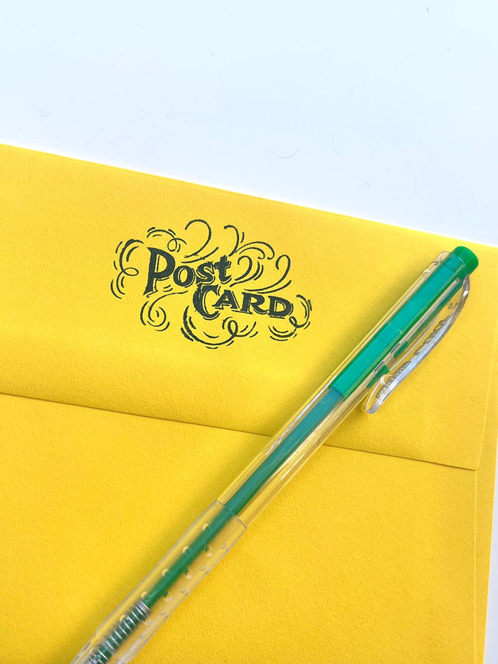 Postcard Rubber stamp vintage ephemera postcard postcrosser