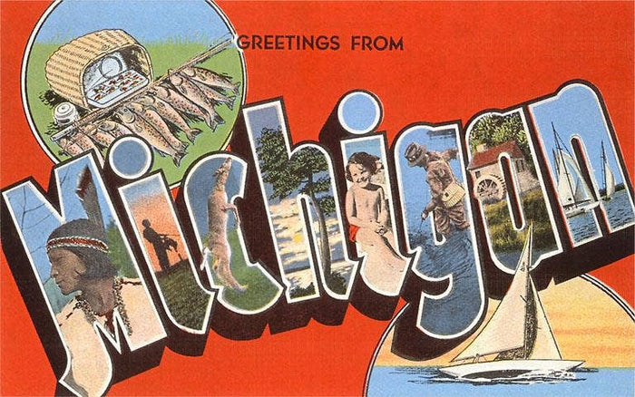 Postcard MI-48 Greetings from Michigan