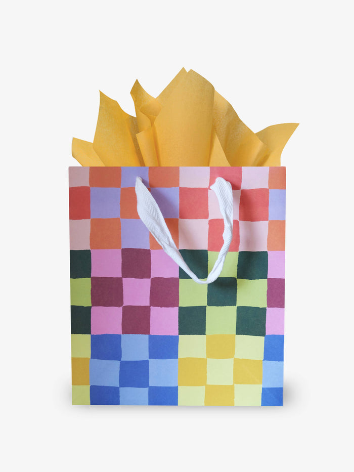 Rainbow Check Gift Bag
