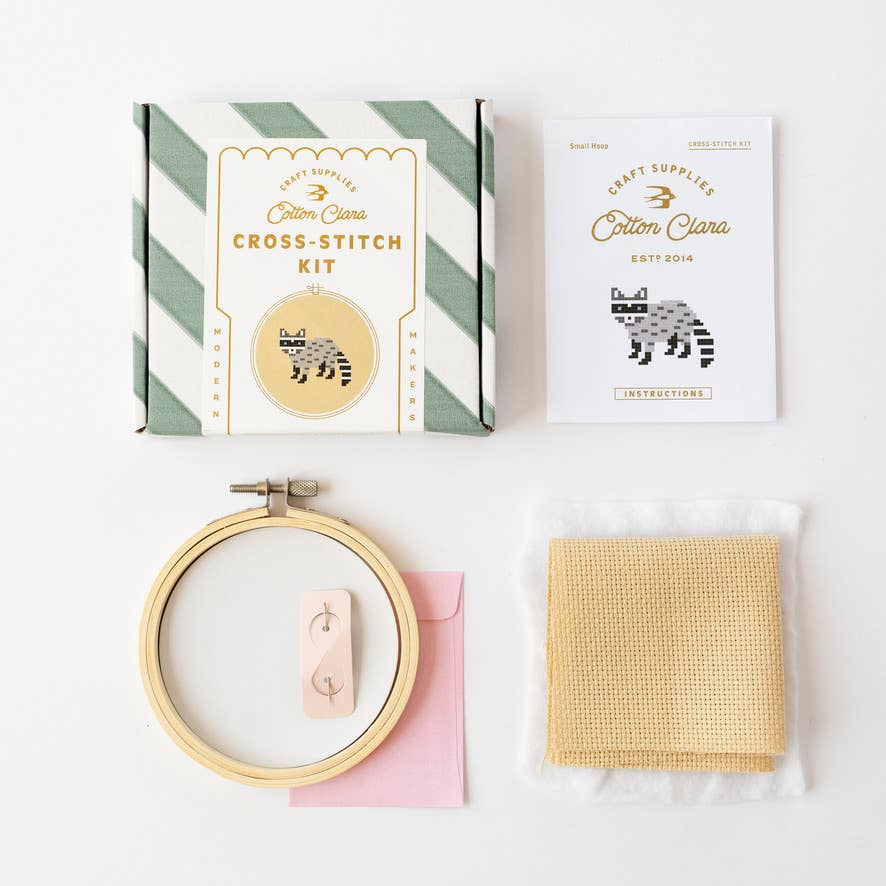 Racoon Cross Stitch Kit for Beginners