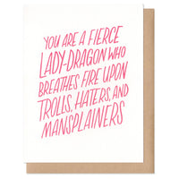Fierce Lady Dragon Greeting Card