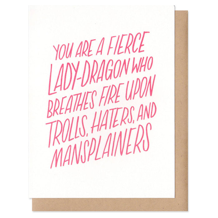 Fierce Lady Dragon Greeting Card