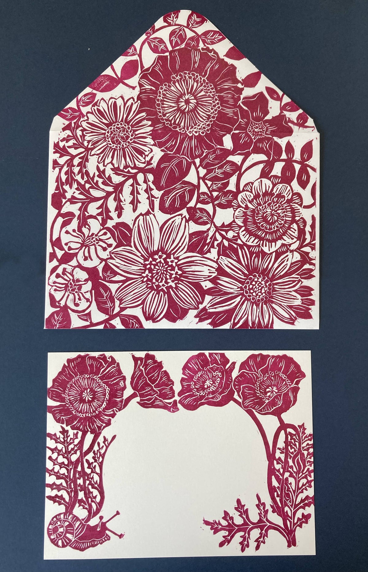 Poppy Envelope and Postcard Stationery Set of 3