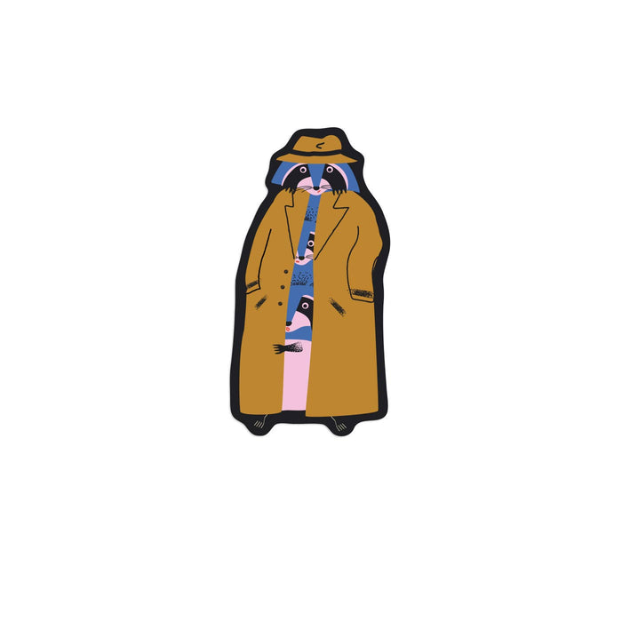 Vinyl Sticker - Trenchcoat Raccoons