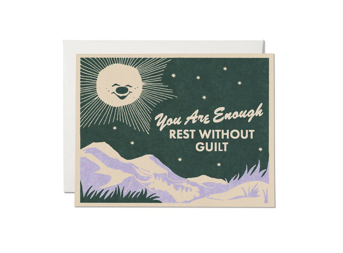 No Guilt encouragement greeting card