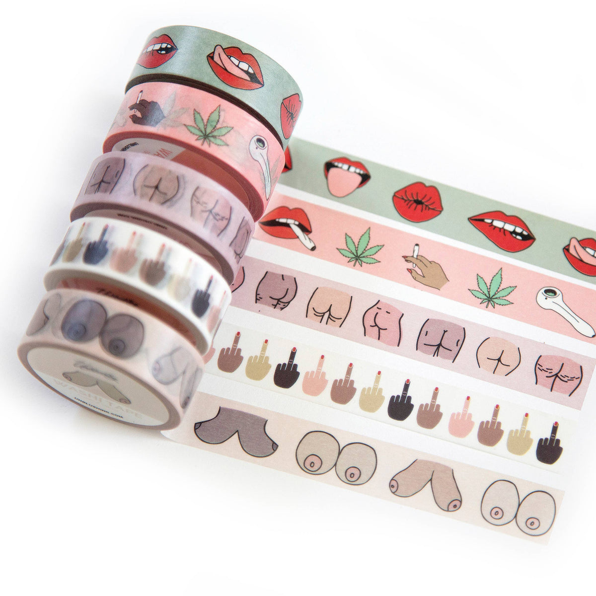 Funny Silly Butt Illustration Decorative Washi Tape