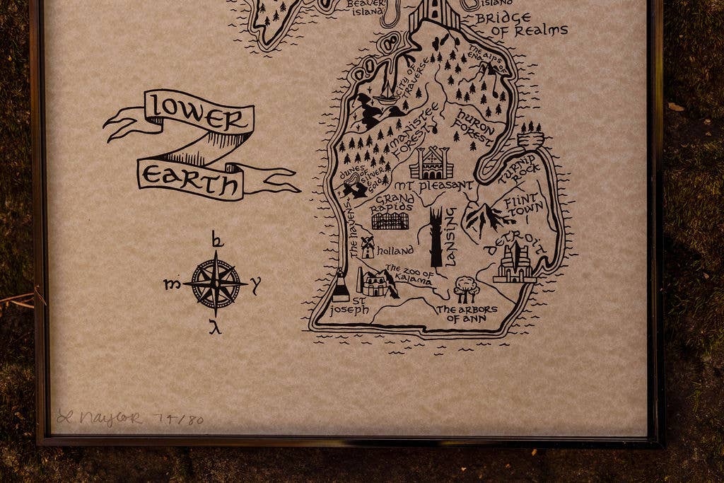 Lord of the Rings / The Hobbit Middle Earth Map of Michigan