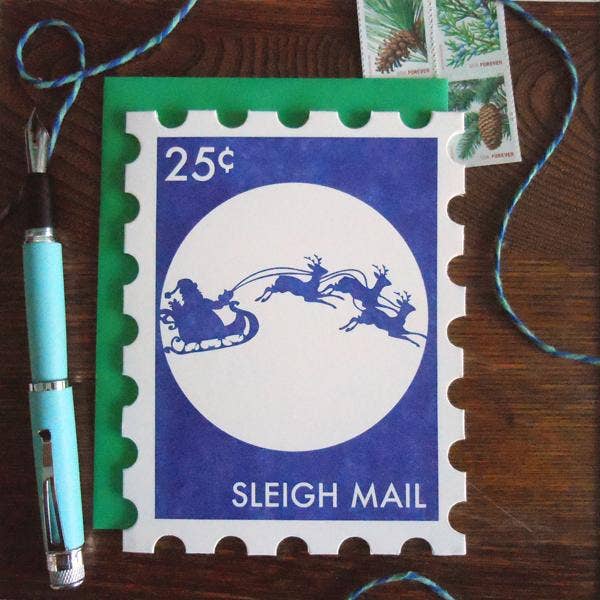 Sleigh Mail Holiday Stamp