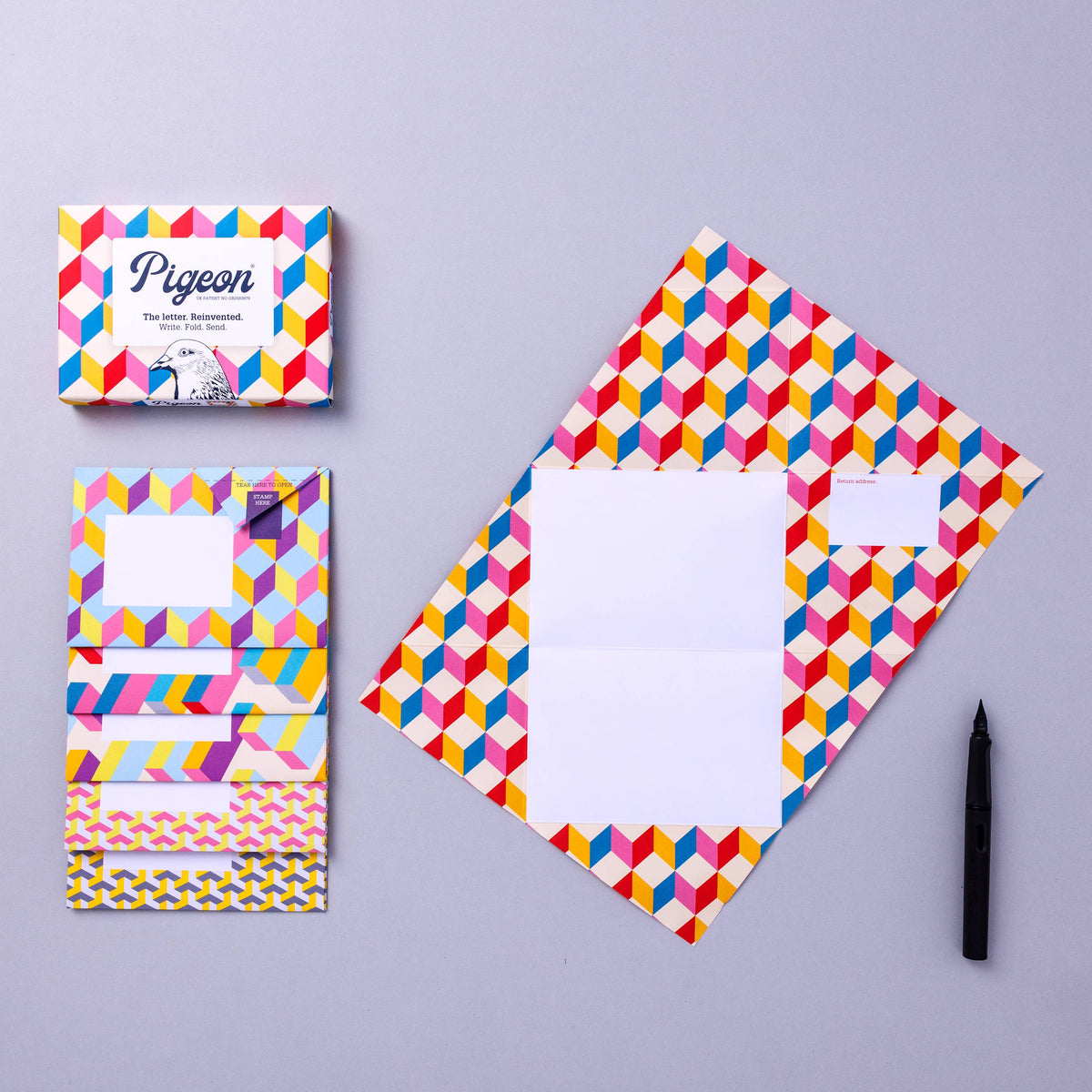 Urban Pigeon, Colorful Folding Letter Pack, Pack of 6