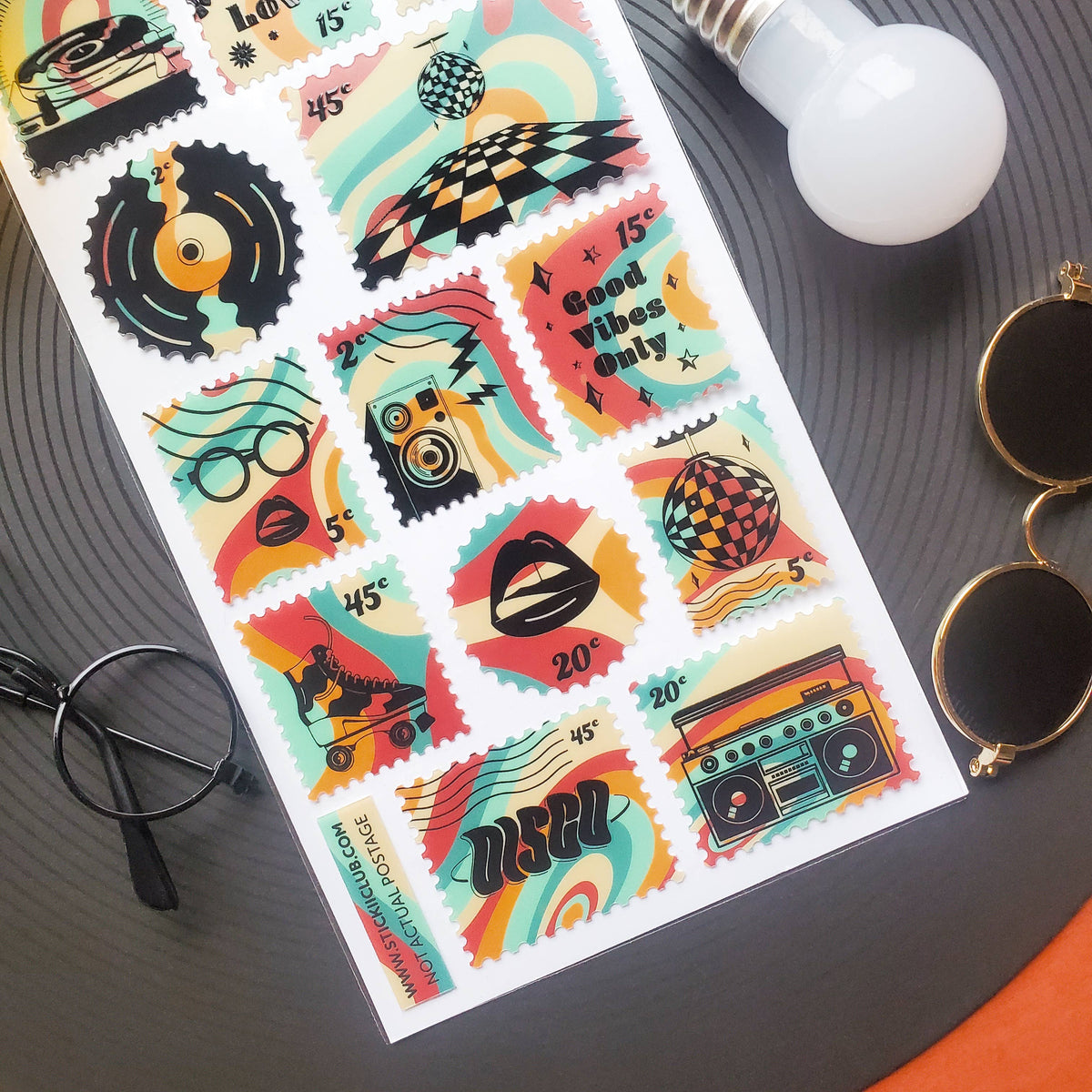 Let’s Groove Stamps Sticker Sheet