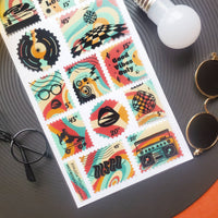 Let’s Groove Stamps Sticker Sheet