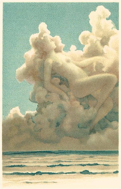 Postcard AT-117 Nude in the Clouds over the Sea