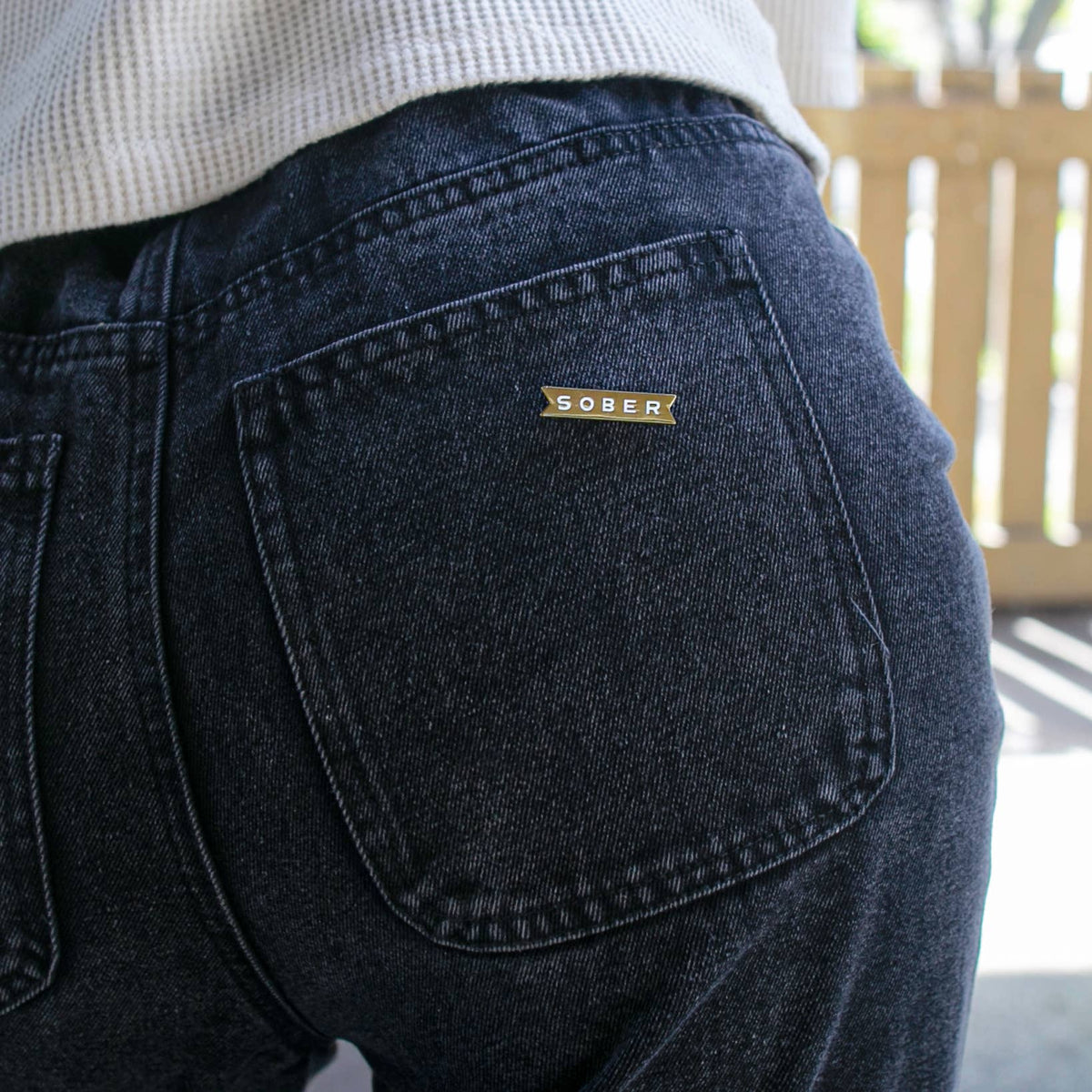 Sober enamel pin