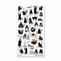 Black Cat Café Sticker Sheet