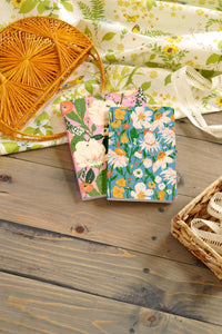 Floral on Pink Medium Layflat Notebook