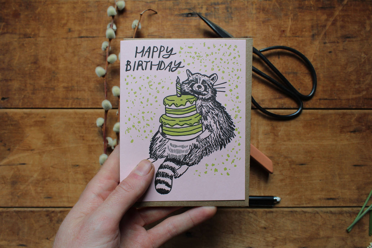 Birthday Raccoon Card