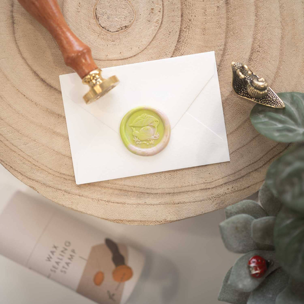 Snail & Ladybug wax seal stamp, wax seal kit or stamp head