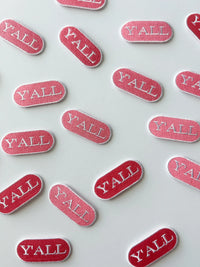 Pink Y'all Embroidered Iron-on Patch