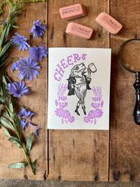 Cheers Frog! Letterpress greeting card