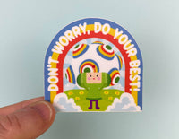 On The Rocks Vinyl Sticker. Don't Worry Do Your Best! Kawaii