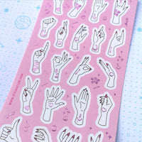Tattoo Hands Sticker Sheet