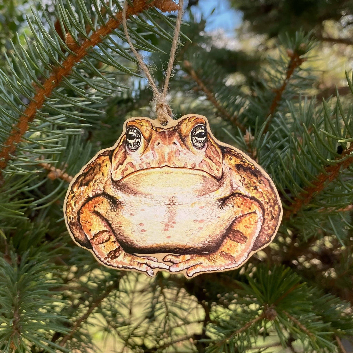 Fowler’s Toad Wood Print Christmas Ornament