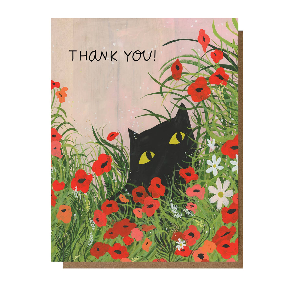 Thank You Flower Kitty Greeting Card