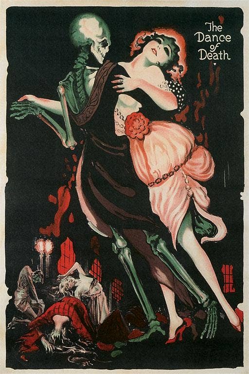 Postcard PO-106 Dance of Death, Skeleton