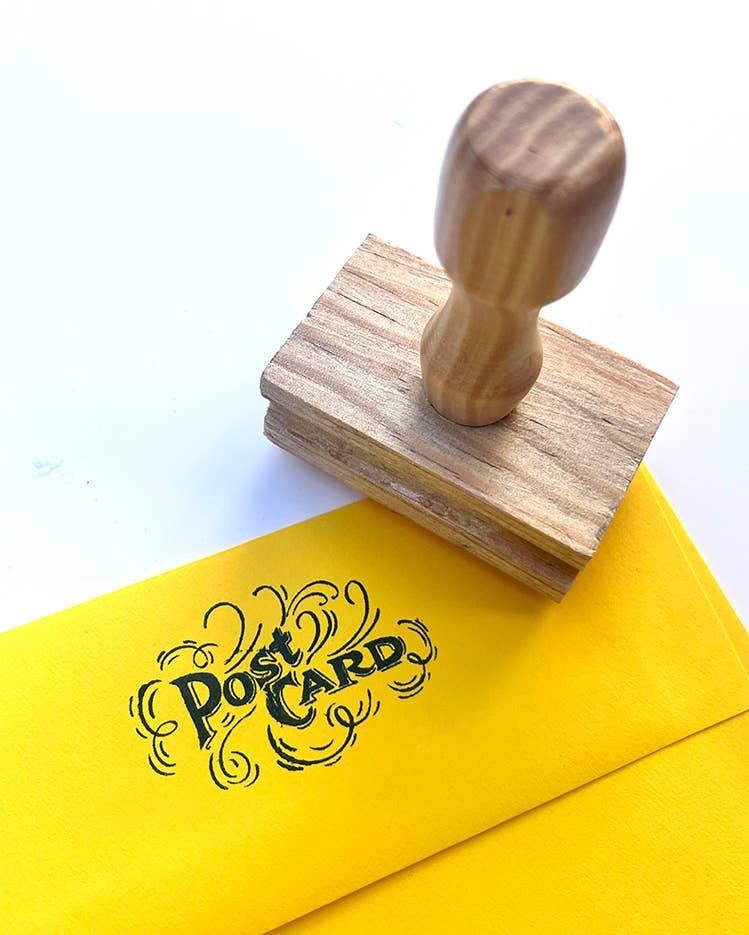 Postcard Rubber stamp vintage ephemera postcard postcrosser