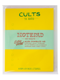 Cults to Avoid Risograph Notepad