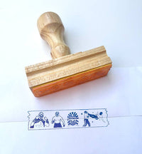 Luchador washi tape rubber stamp Mexican wrestler tape stamp