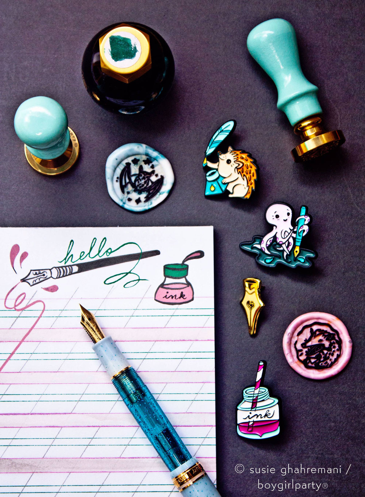 Fountain Pen Nib Enamel Pin — Writer Gift — Hard Enamel Pin