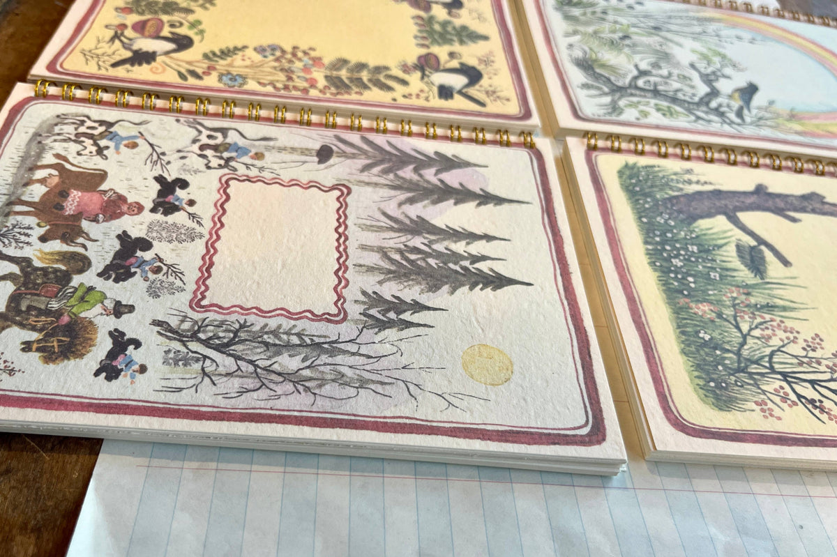 Folksy Forest Scene Notebooks