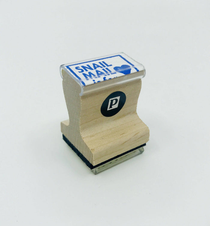 Snail Mail is for Lovers ❤️ Wooden Handle Rubber Stamp