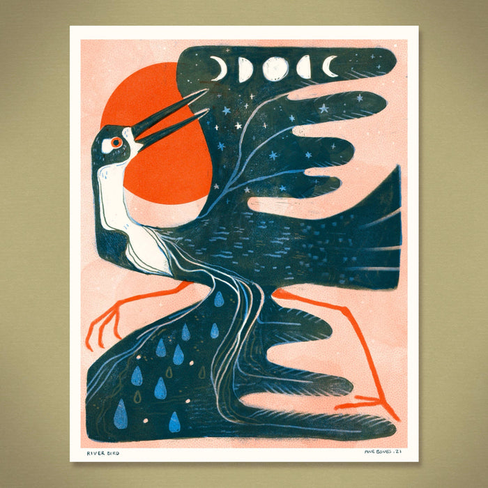Riverbird - 8x10 Nature Wilderness Art Print 